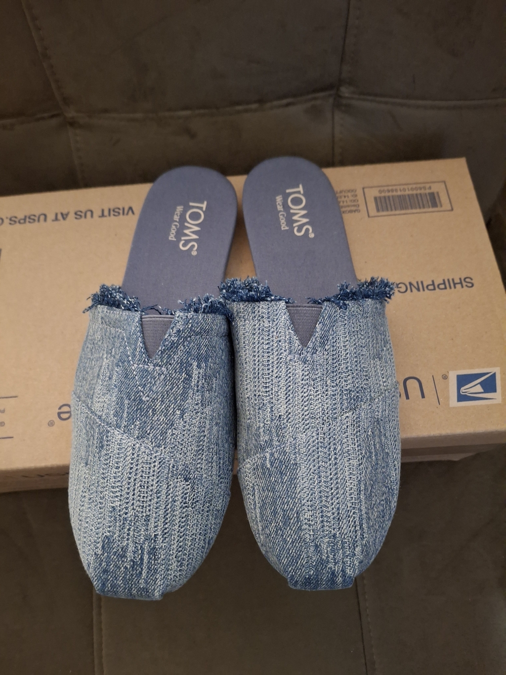 TOMS Women's Alpargata Mules in Dark Denim Slip-On Mules Size 8